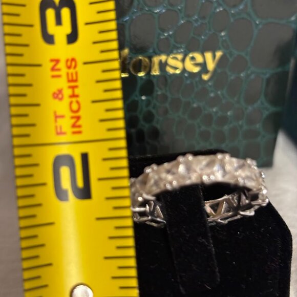 Dorsey Theodora Double Trillion Ring (White Sapphires) in Silver - size 8 - Picture 9 of 16